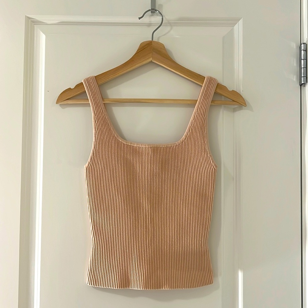 Aritzia BABATON Sculpt Knit Long Tank (ARJUN LONG KNIT TOP) Size 2XS PINK PRIMA
